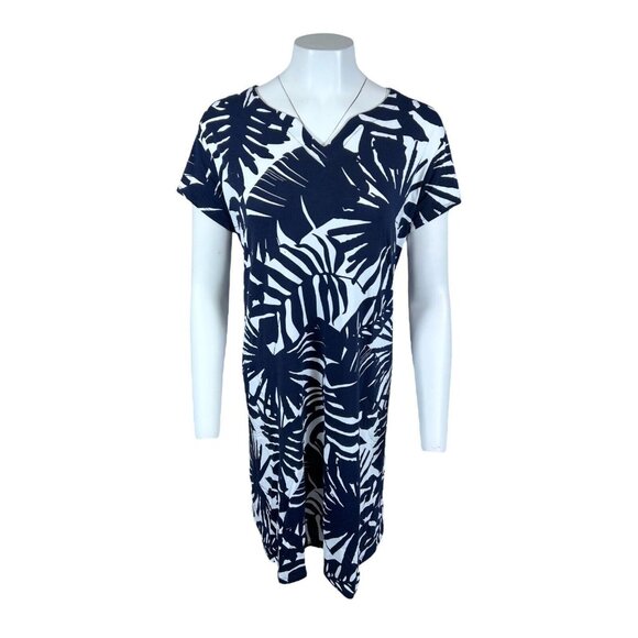 Denim & Co. Dresses & Skirts - Denim & Co. Beach Jersey Split V-Neck Cap Sleeve Dress Navy X-Large A506543